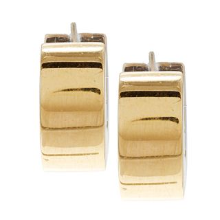 18k Two tone Gold Torino Estate Cuff Earrings