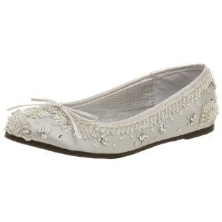  Rampage Womens Happy 1 Ballet Flat,Silver Satin,8 M Shoes