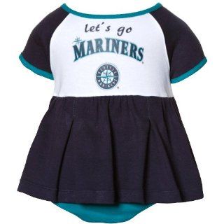MLB Majestic Seattle Mariners Infant Girls White Navy Blue