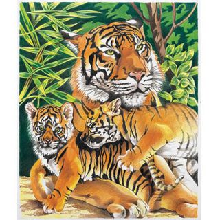 Reeves Tiger & Cubs Color By Number Kit