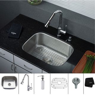 Kraus 23 inch Undermount Single Bowl Stainless Steel Kitchen Sink with