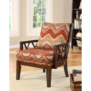 Pasadena Dark Walnut Upholstered Accent Chair
