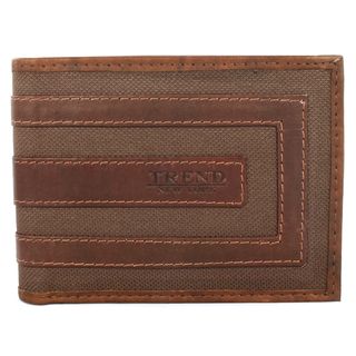 Trend Fashion Mens Brown Leather Bi fold Wallet