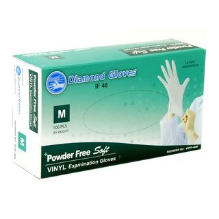 Diamond Clear Vinyl Powder free Examination Gloves (Case of 1000