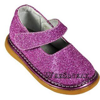 Squeak Baby Girls Purple Sparkle Maryjane Shoes 3 Wee Squeak Shoes