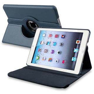 BasAcc Navy Blue Leather Swivel Case for Apple iPad Mini