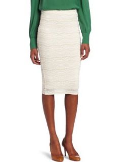 Willow & Clay Womens Lace Pencil Skirt, Vanilla, X Small