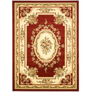 Lyndhurst Collection Red/Ivory Rug (8 x 11)
