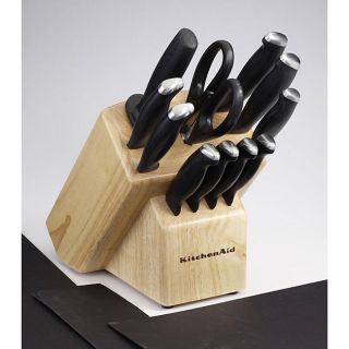 KitchenAid 12 piece Black Stamped Derlin End Cap Cutlery Set