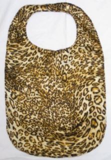 New Silky Leopard Print Adult Fashion Bib   Velcro Closure