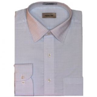 Blue White Pin Check Dress Shirt (100% Premium Cotton) (XL