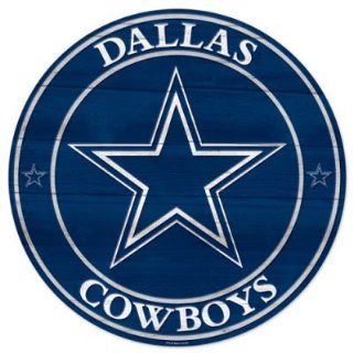 Dallas Cowboys Huge 19.75 inch Round Hardboard Wood Sign