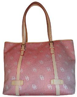 Dooney & Bourke Purse Handbag East/West Shopper Tote Pink/Cream Shoes