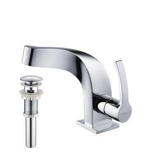 Kraus Typhon Single Lever Basin Faucet and Pop Up Drain with Overflow