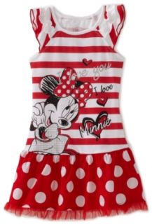 Disney Girls 2 6X Minnie Mouse Dress, Red, 4T Clothing