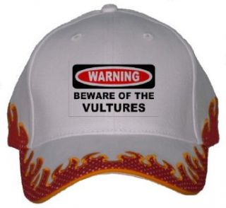 WARNING BEWARE OF THE VULTURES Orange Flame Hat / Baseball