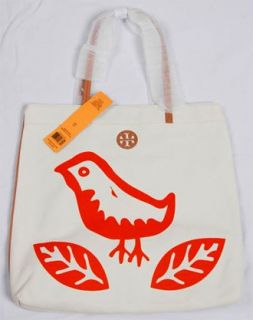 Tory Burch Logo Printed Lorenzo Bird Flat Bag Tote Tory