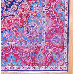 Hand knotted Navy/ Red Tabriz Wool Rug (98 x 1211)