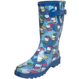 Big Kid Hello Kitty Rain Rain Rain Boot,Blue,6 M US Big Kid Shoes