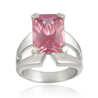 Icz Stonez Sterling Silver Light Pink Cubic Zirconia Ring