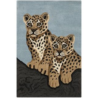 Handmade Safavieh Wildlife Leopard Cubs Wool Rug (2 x 3)