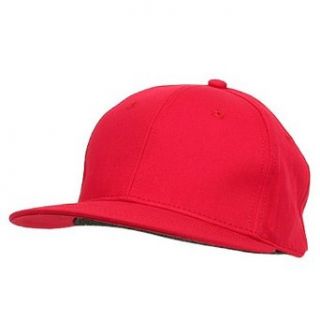 Flat Bill 6 Panel Fitted Cap Red W32S63D Clothing