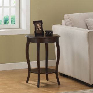 Walnut 18 inch Round Accent Table