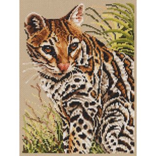 Ocelot Counted Cross Stitch Kit 8X10 3/4 14 Count Today $17.99