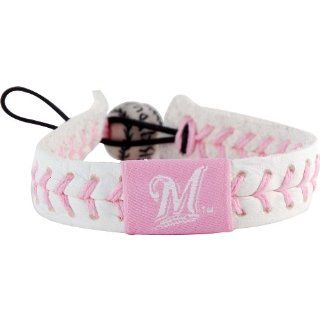 MLB Milwaukee Brewers Pink Baseball Bracelet Sports
