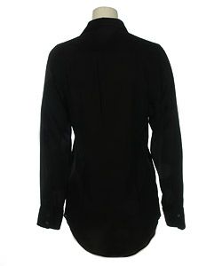 Prada Womens Black Silk Dress Shirt   Size 40