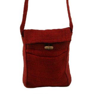 Hemp Fabric Passport Bag   Plain Red W04S65D Shoes