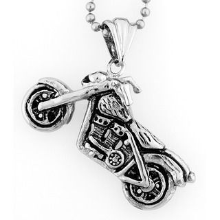 Stainless Steel Skull Motorcycle Necklace