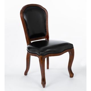 Gallery Black Faux Leather Curved Legs Dining Chair