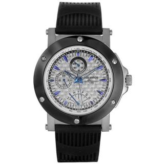 Helbros Mens Grey and Blue Multifunction Dial Watch