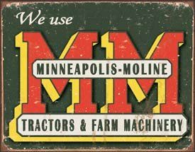 Tin Sign   Minneapolis Moline Tractors Logo Sports