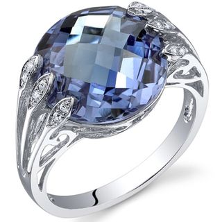 Oravo Sterling Silver Alexandrite and Cubic Zirconia Ring