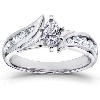 14k White Gold 7/8 ct TDW Marquise Diamond Engagement Ring (H I, I1 I2