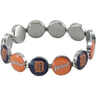 MLB Detroit Tigers Team Logo Charm Beaded Bracelet Sports