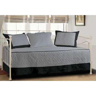 Brentwood Storm Gray/Black Quilted Daybed Set