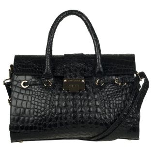 Jimmy Choo Rosalie Black Textured Leather Shopper Bag