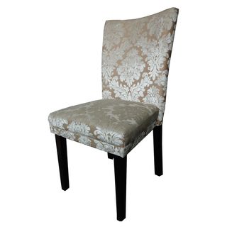Classic Parson Beige Damask Dining Chairs (Set of 2)