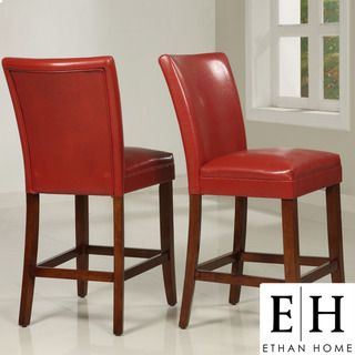 ETHAN HOME Charlotte Faux Leather Counter height Chairs (Set of Two
