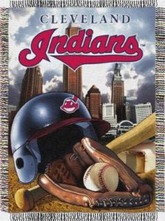 MLB Cleveland Indians Acrylic Tapestry Throw Blanket