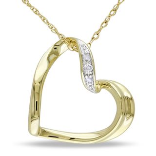 Miadora 10k Yellow Gold Diamond Accent Heart Necklace