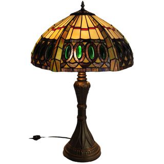 Jeweled Handcrafted Stained Glass Tiffany Style Table Lamp