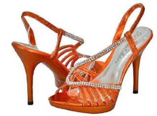 Blossom Sanyo 100X Orange Glitter Women Dress Sandals, 10 M US Shoes