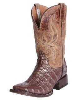 com Stetson Mens Exotic Square Toe 11 Boot   Chocolate   8 D Shoes