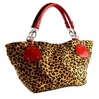 Faux Fur Cheetah Print Tote Bag