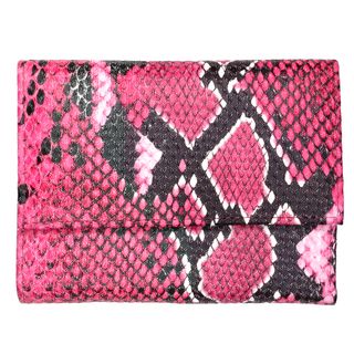 Brandio Womens Pink Snake Print Leather Wallet