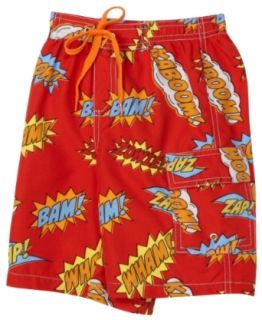 City Threads Boys 2 7 Comic Zap Swimsuit, Red, 4T